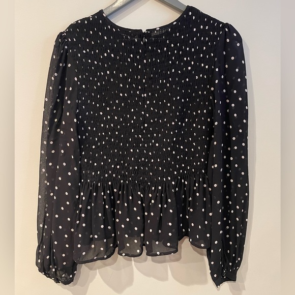 Zara Peplum Polka Dot Shirt Large - Picture 4 of 6